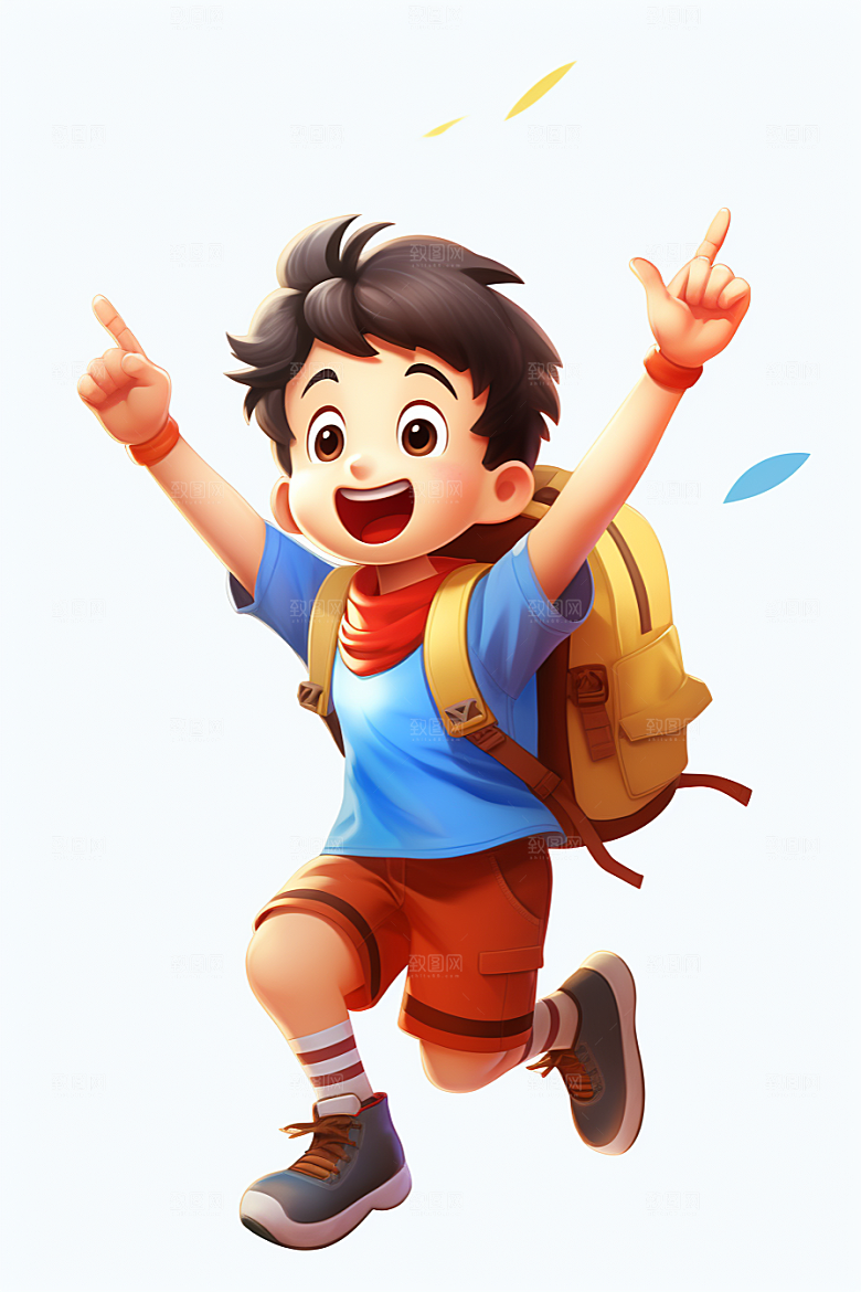 开学季学生可爱3D模型