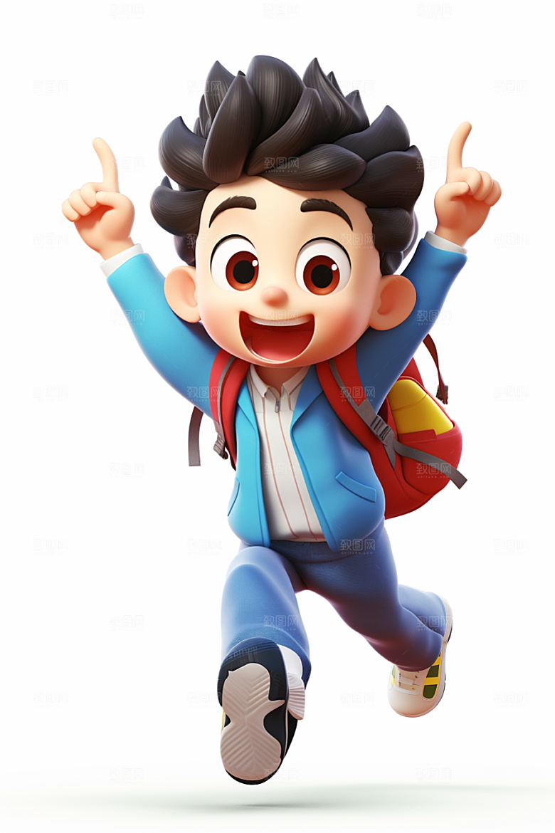 开学季学生人物IP青春模型