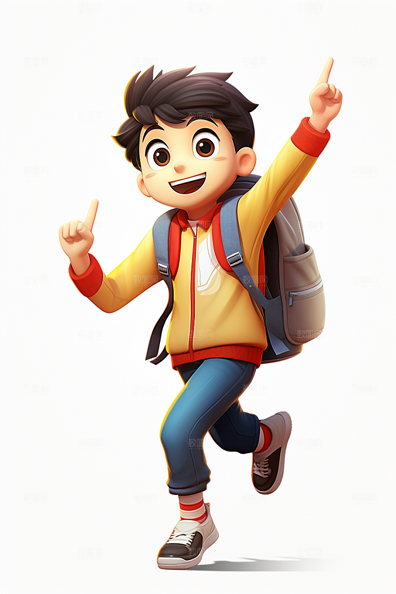 开学季学生青少年立体模型