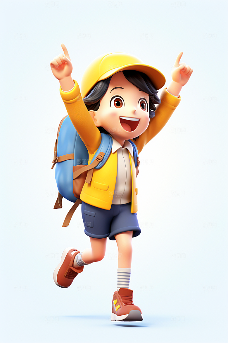 开学季学生青少年青春模型