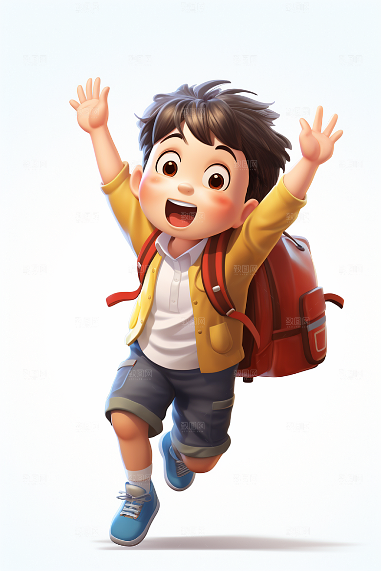 开学季学生可爱青少年模型