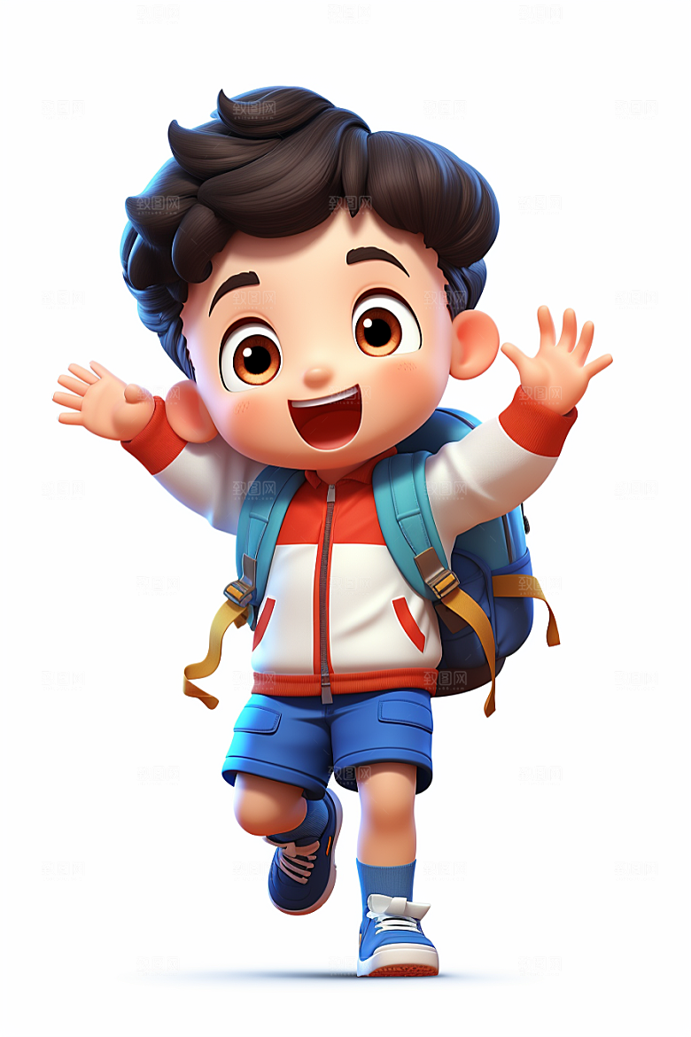 开学季学生阳光3D模型