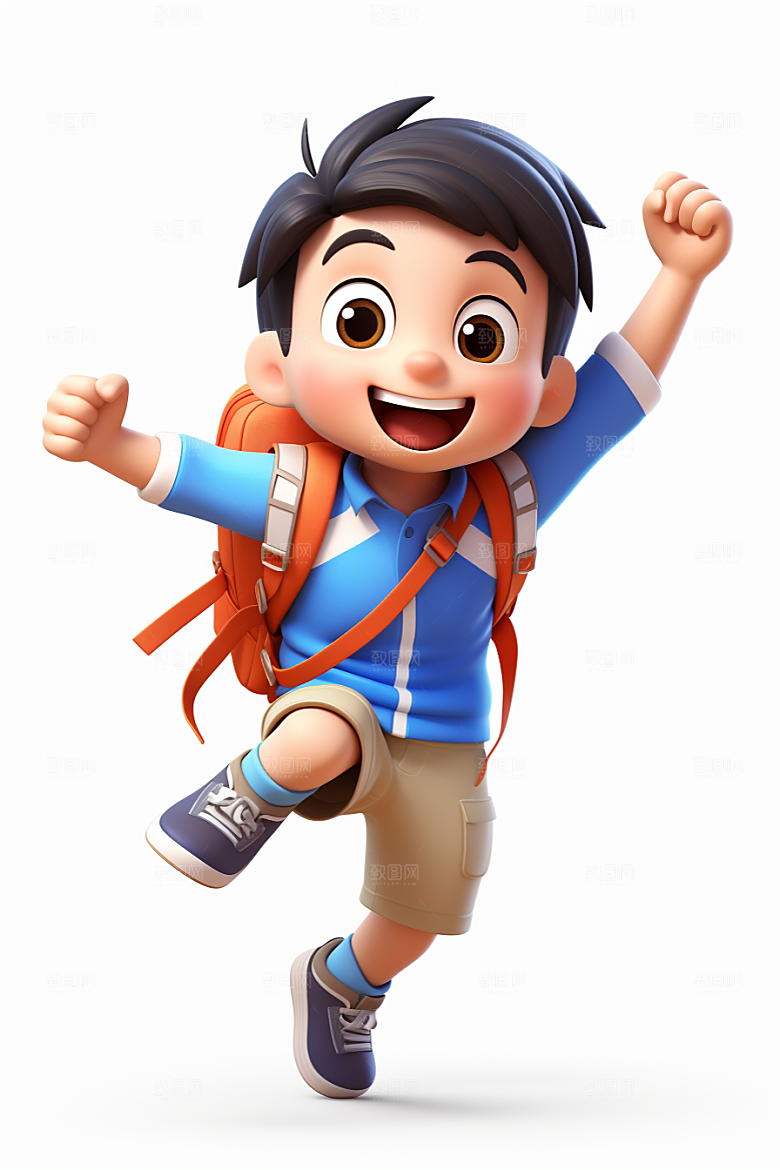 开学季学生可爱阳光模型