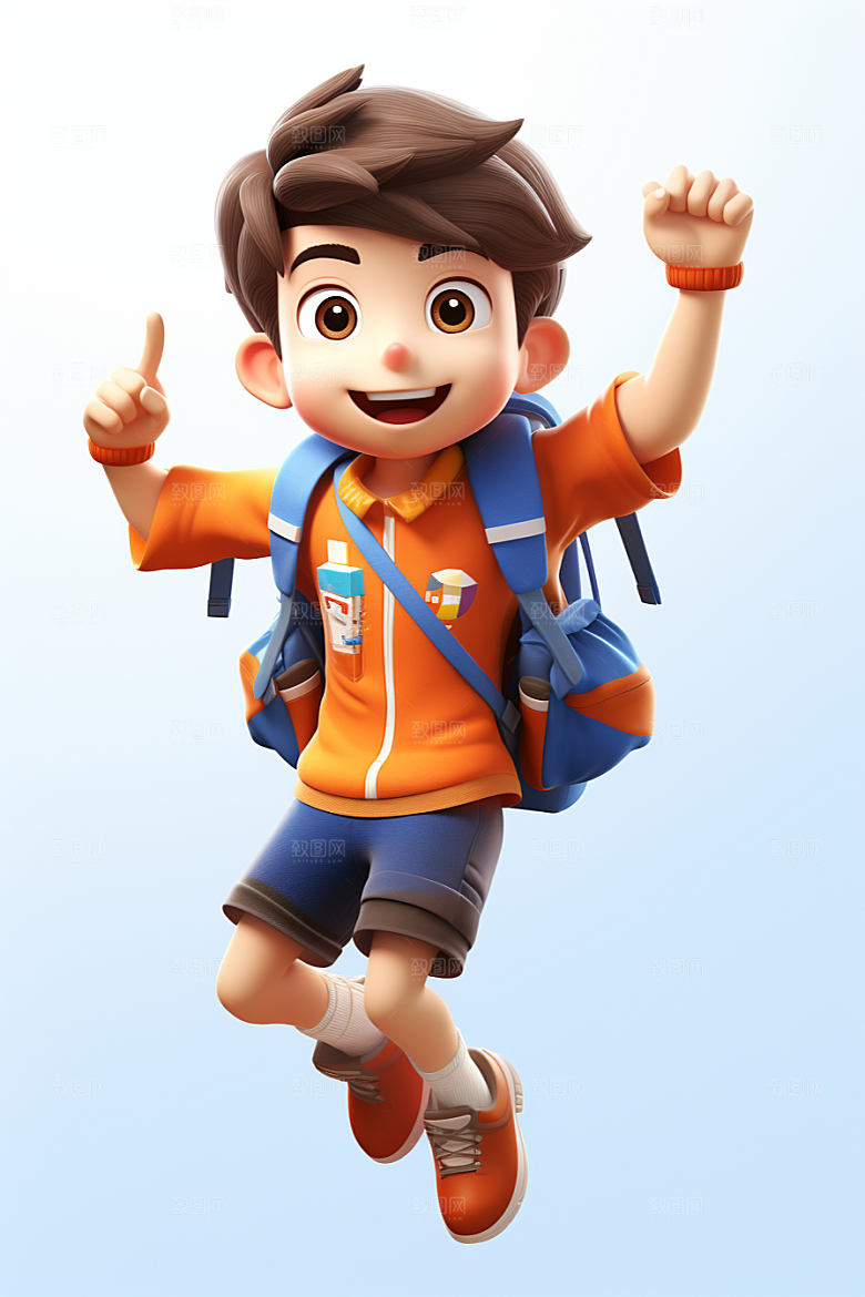 开学季学生人物形象青少年模型