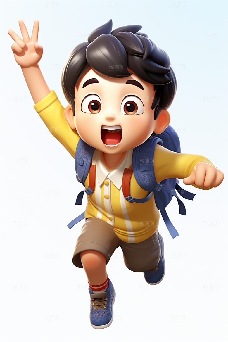 开学季学生3D青春模型