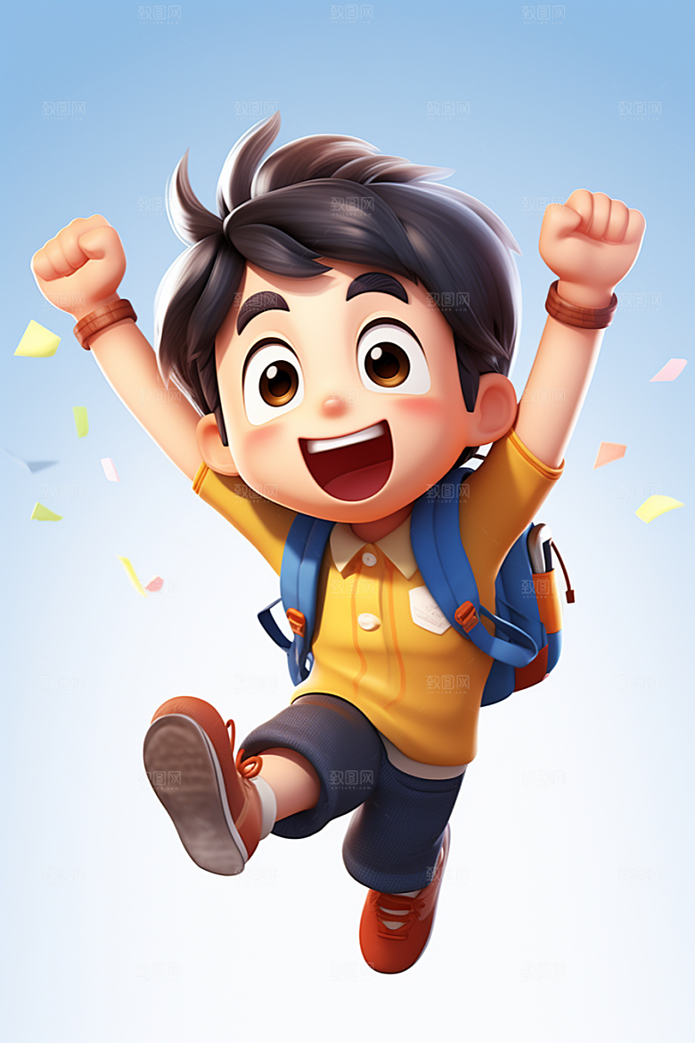 开学季学生3D青春模型