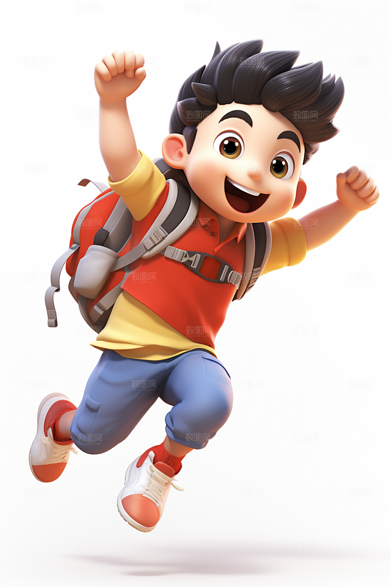 开学季学生阳光立体模型