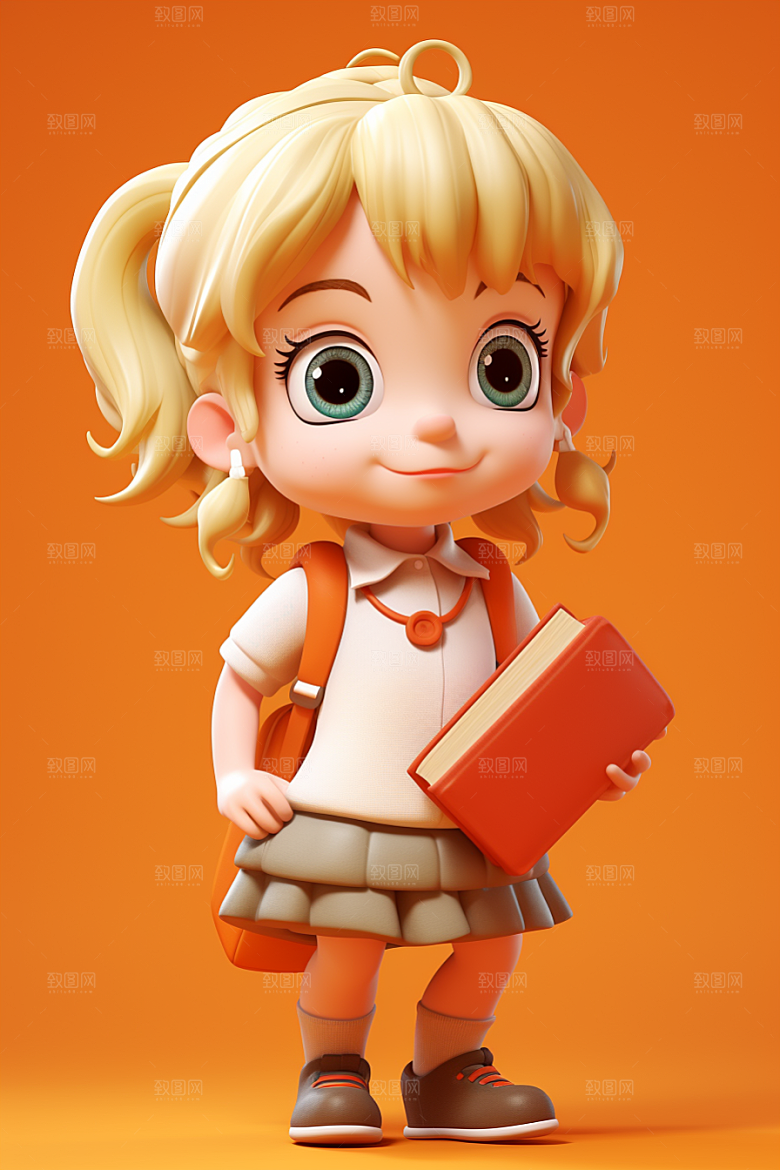 开学季学生阳光人物IP模型