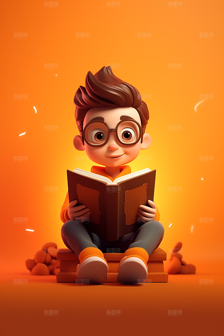 开学季学生人物形象青春模型