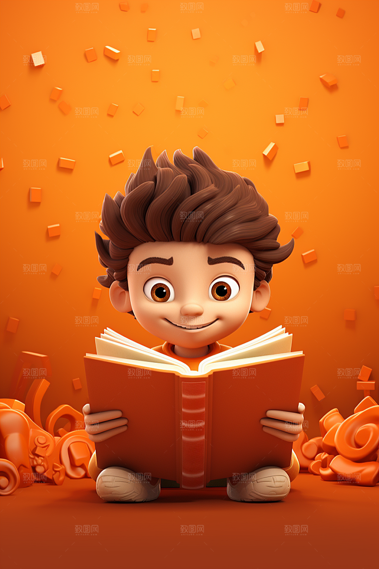 开学季学生青少年3D模型