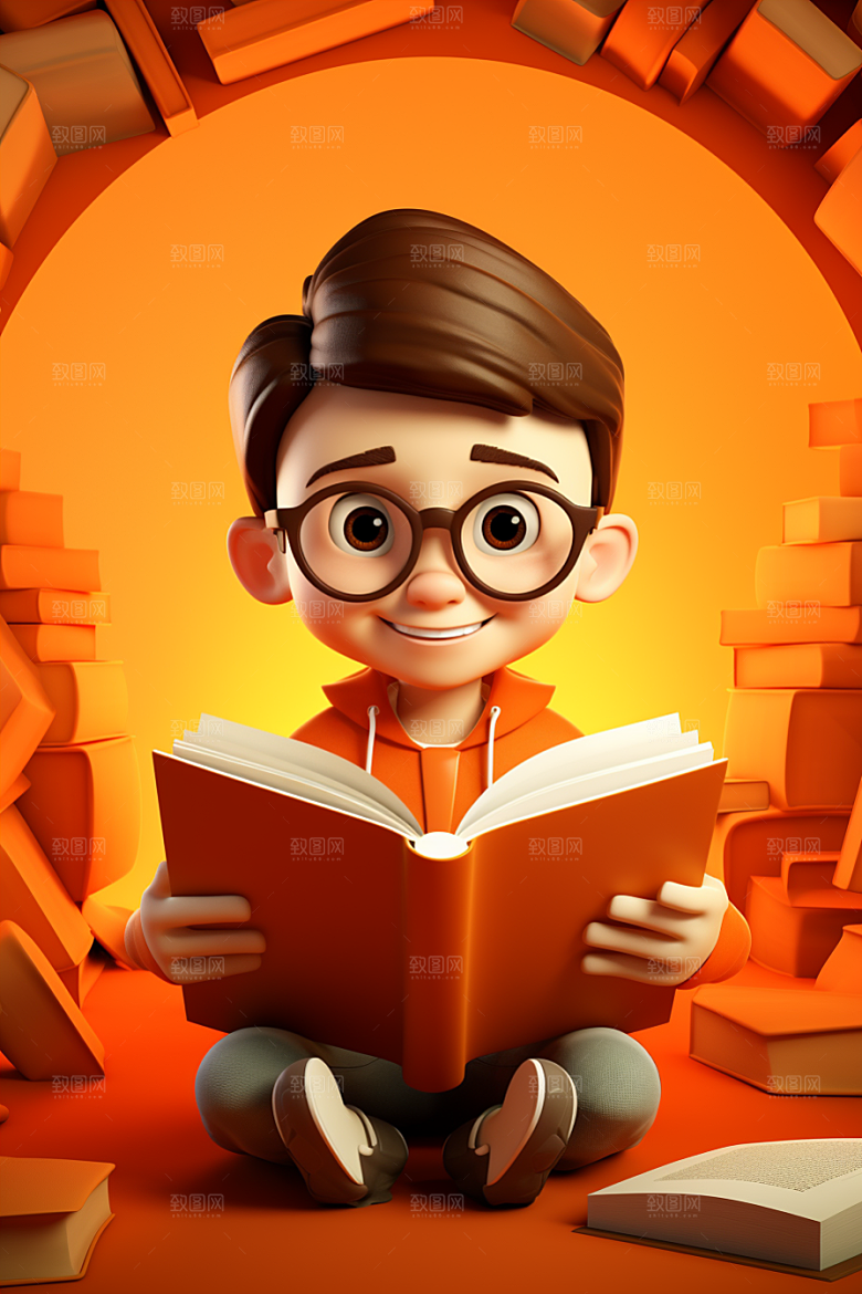 开学季学生阳光可爱模型