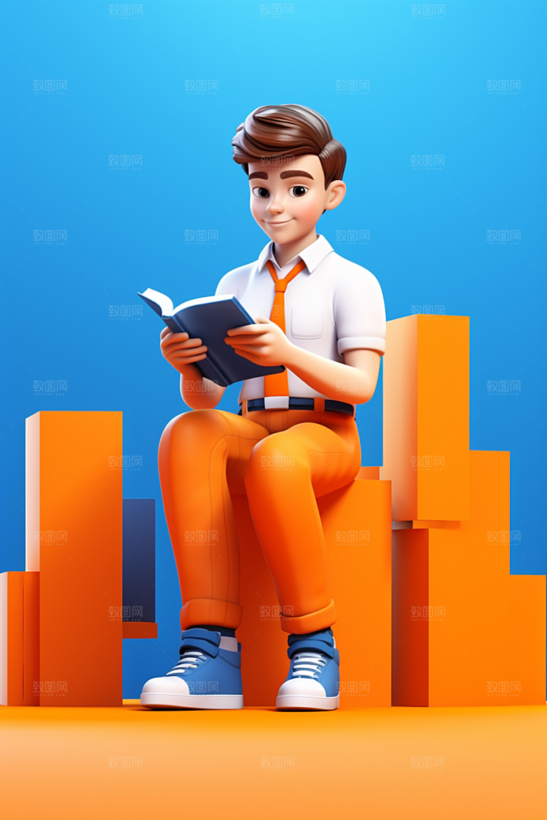 开学季学生阳光立体模型