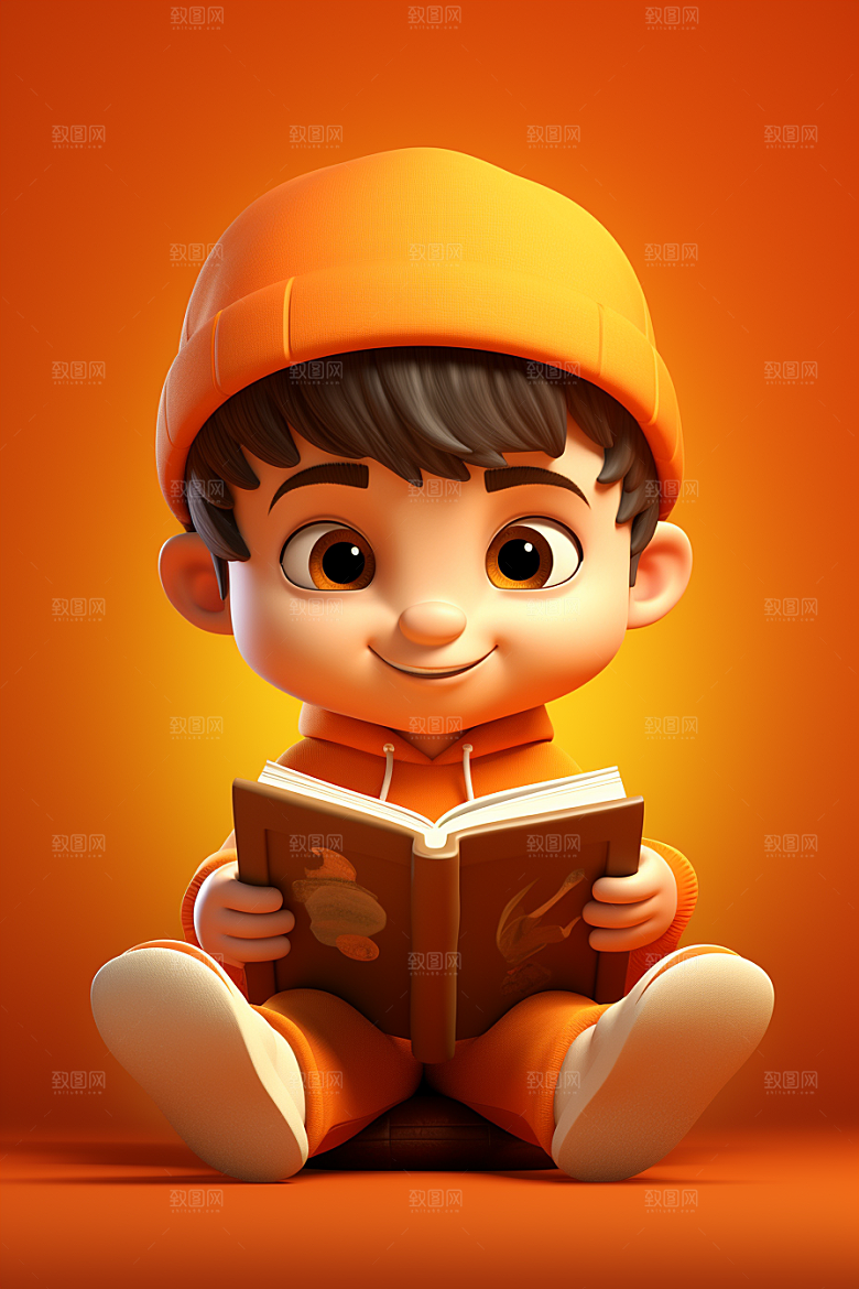 开学季学生人物形象立体模型
