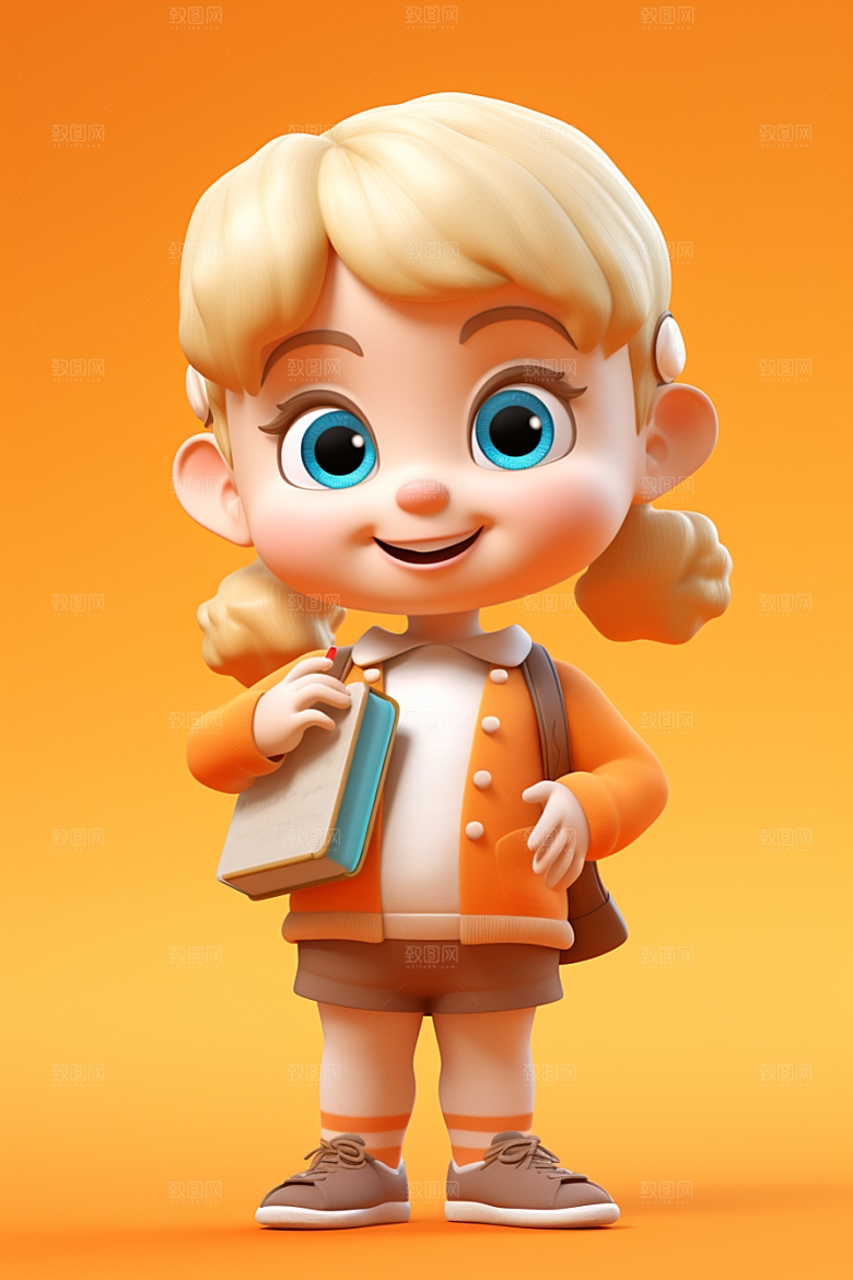 开学季学生阳光3D模型
