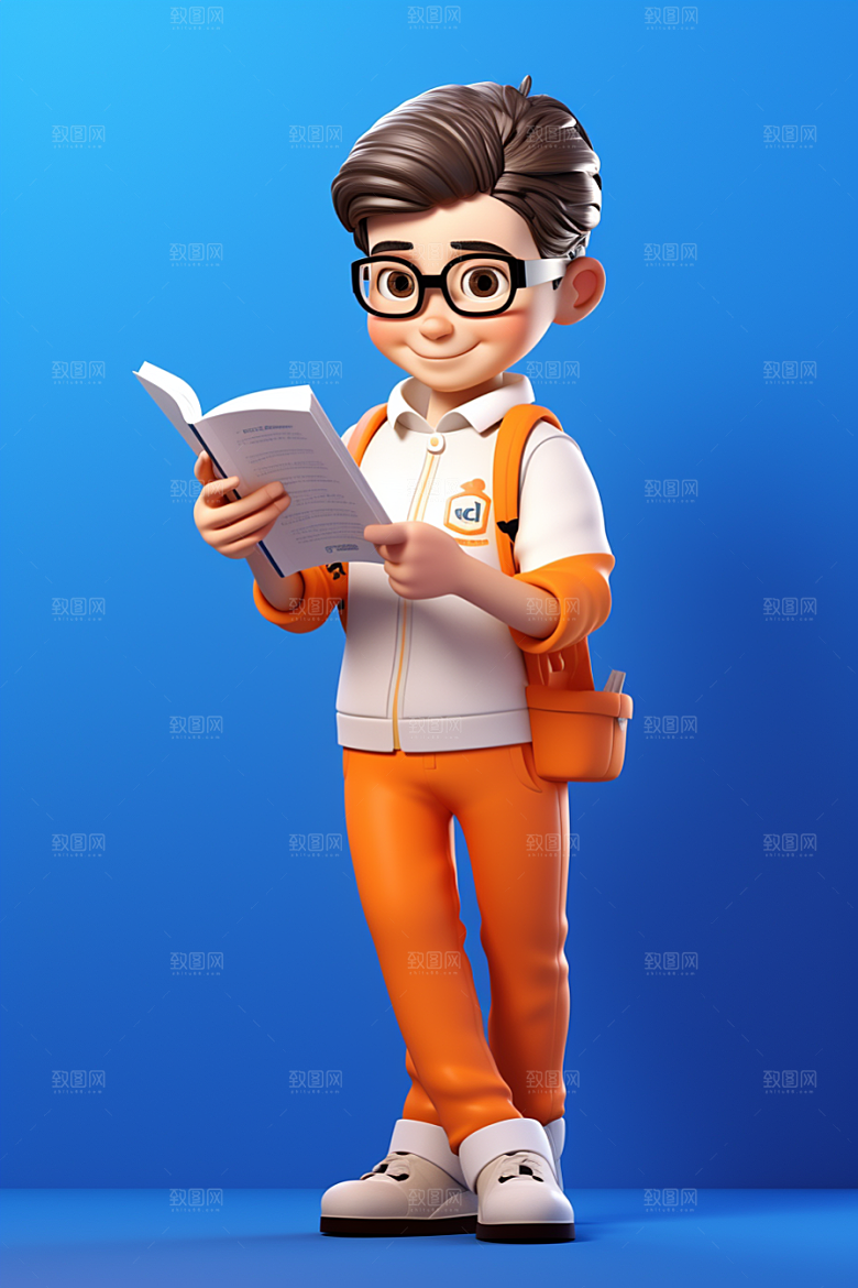 开学季学生3D阳光模型