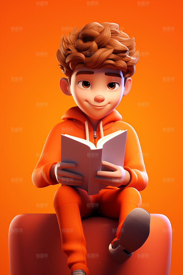 开学季学生青少年人物形象模型