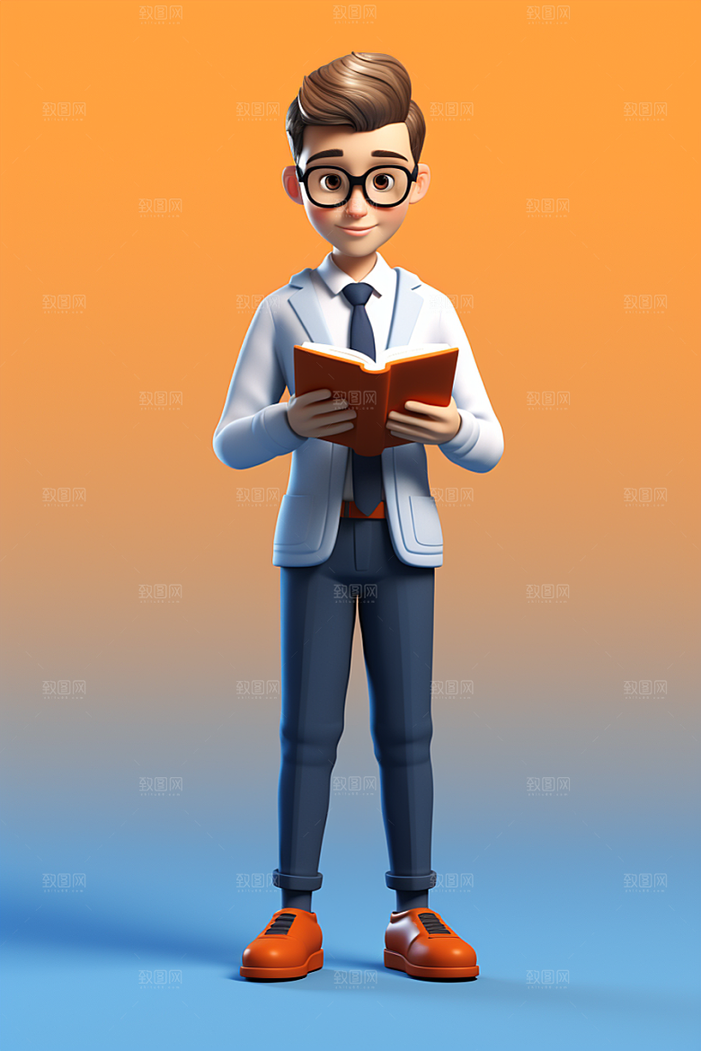 开学季学生人物形象人物IP模型