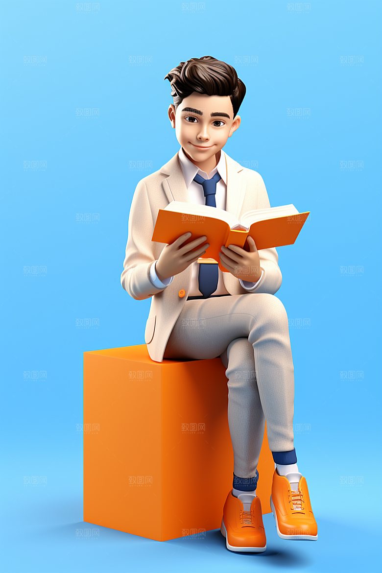 开学季学生青少年可爱模型