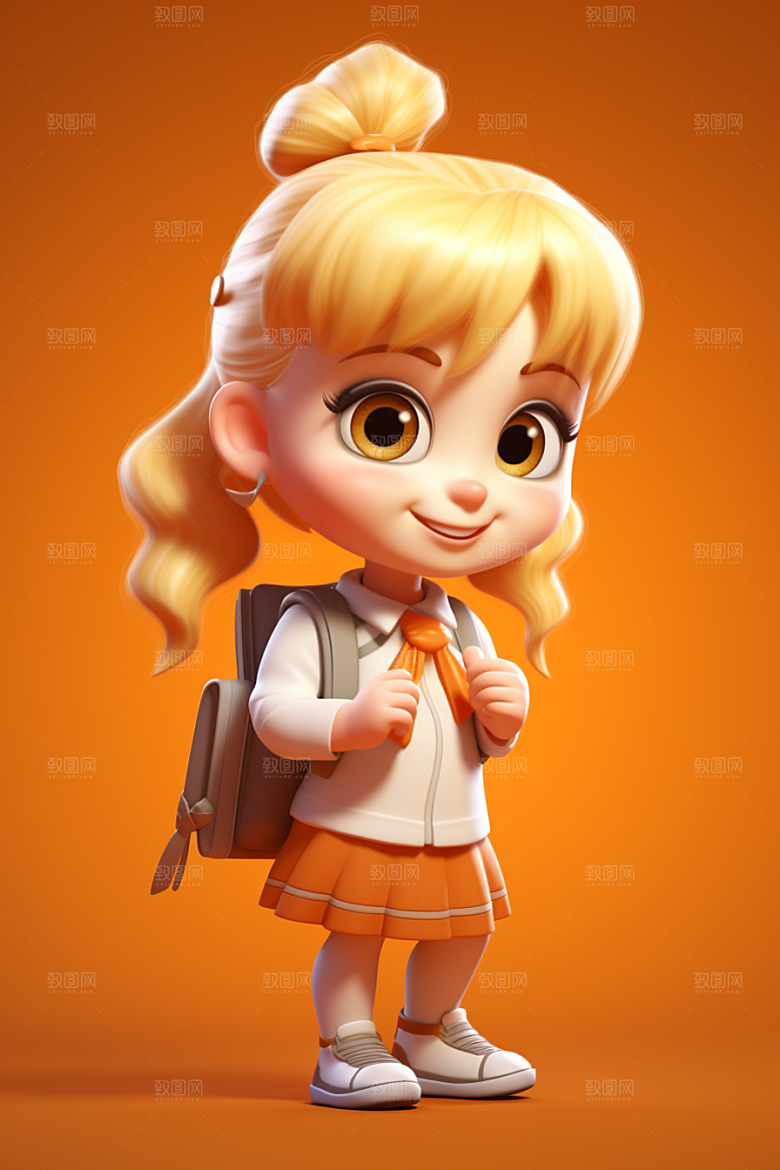 开学季学生青少年立体模型