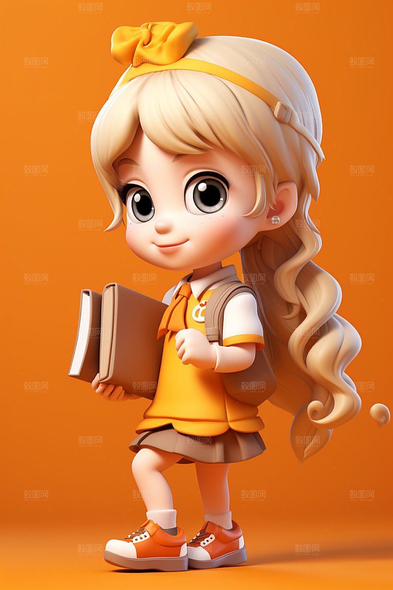 开学季学生阳光立体模型