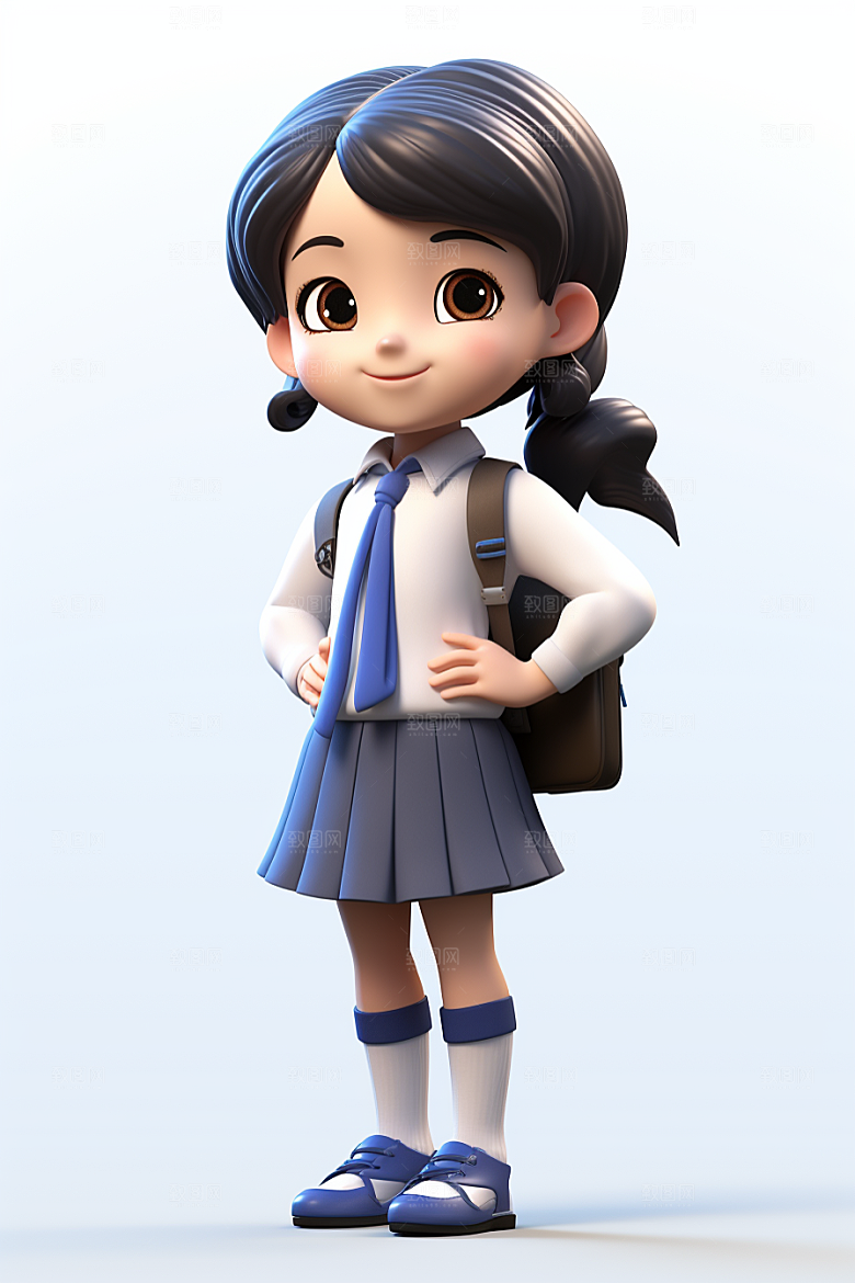 开学季学生阳光立体模型