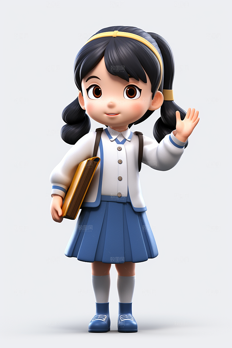 开学季学生青春阳光模型