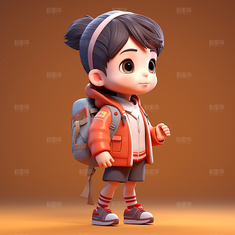 开学季学生青少年立体模型