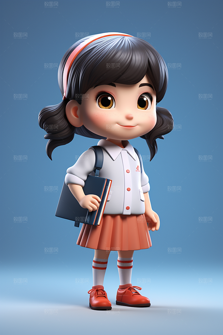 开学季学生立体3D模型