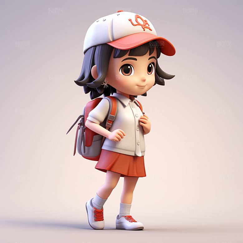 开学季学生青少年立体模型