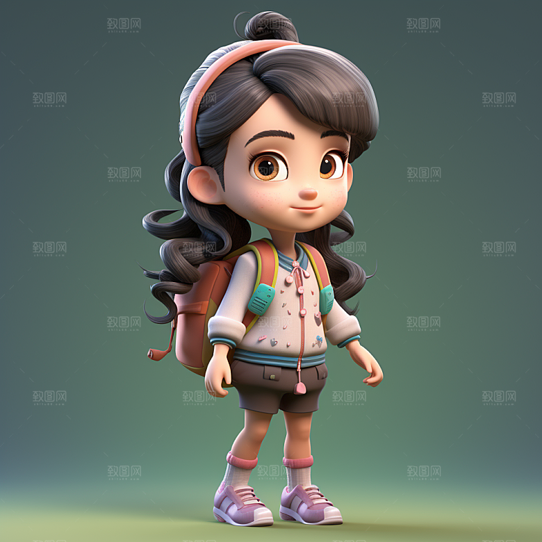 开学季学生阳光3D模型
