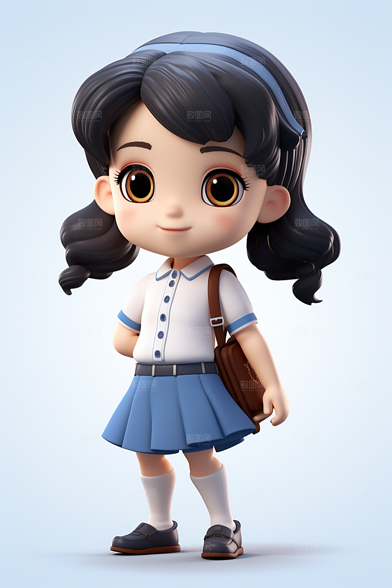开学季学生3D青春模型