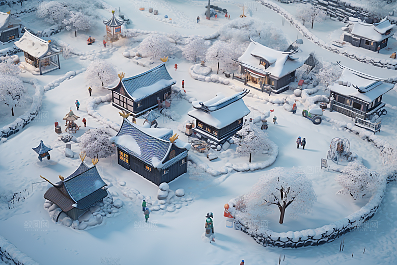 东北雪乡哈尔滨北方素材