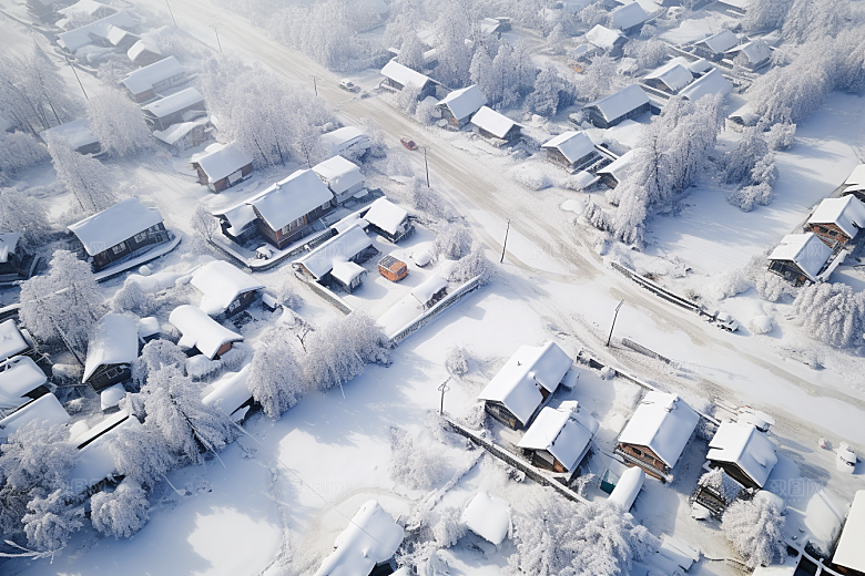 东北雪乡旅游景区素材
