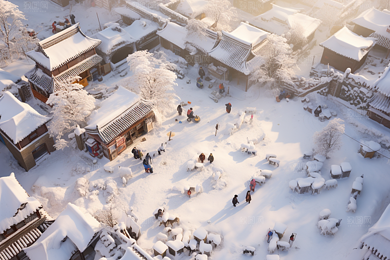 东北雪乡北方景区素材