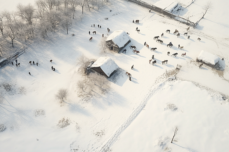 东北雪乡景区风光素材