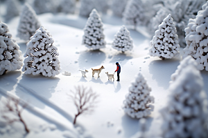 东北雪乡雪景高清素材