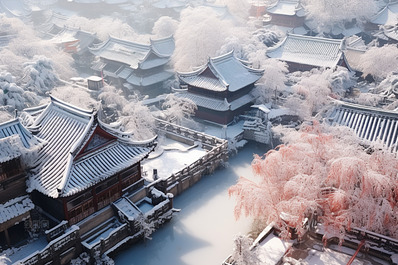 东北雪乡雪景北方素材