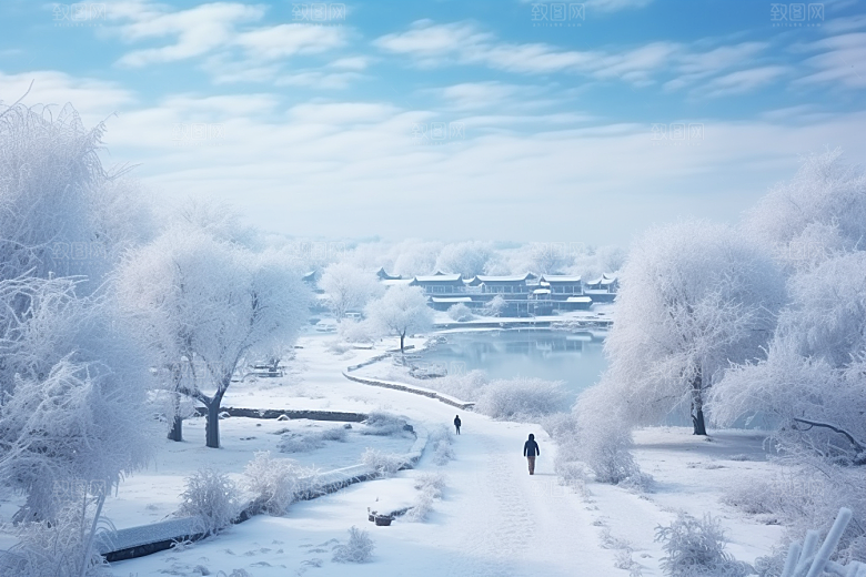 东北雪乡大雪风光素材