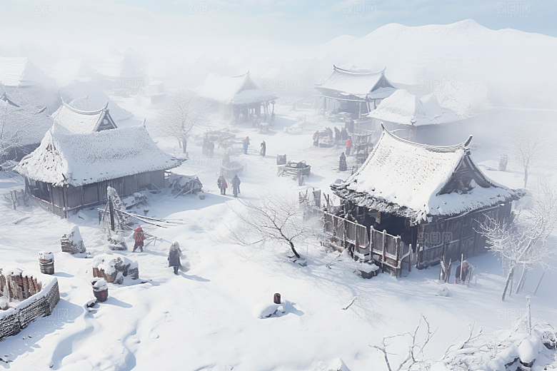 东北雪乡哈尔滨北方素材