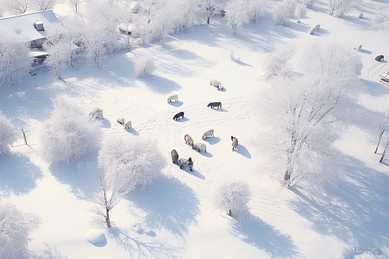 东北雪乡风光北方素材