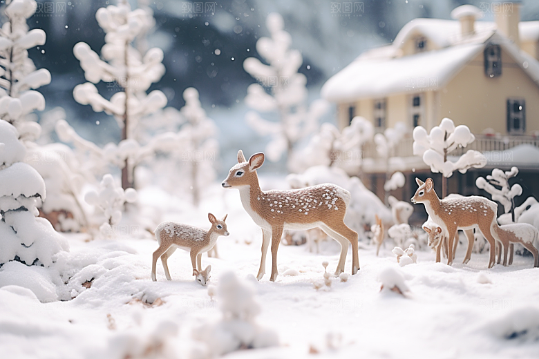 东北雪乡大雪风光素材