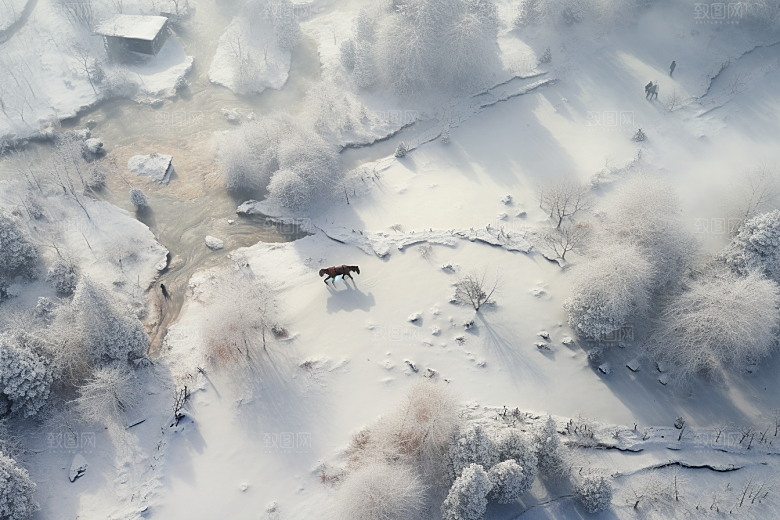东北雪乡大雪风光素材