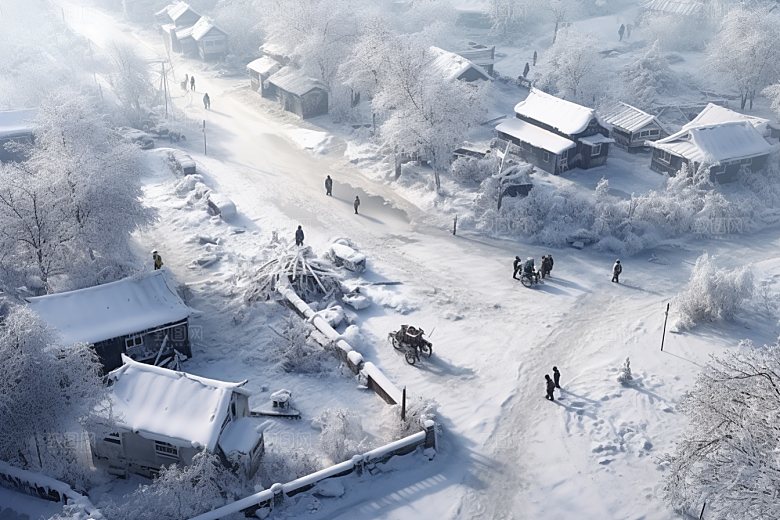 东北雪乡北方大雪素材