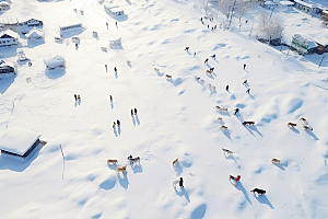 东北雪乡景区雪景素材