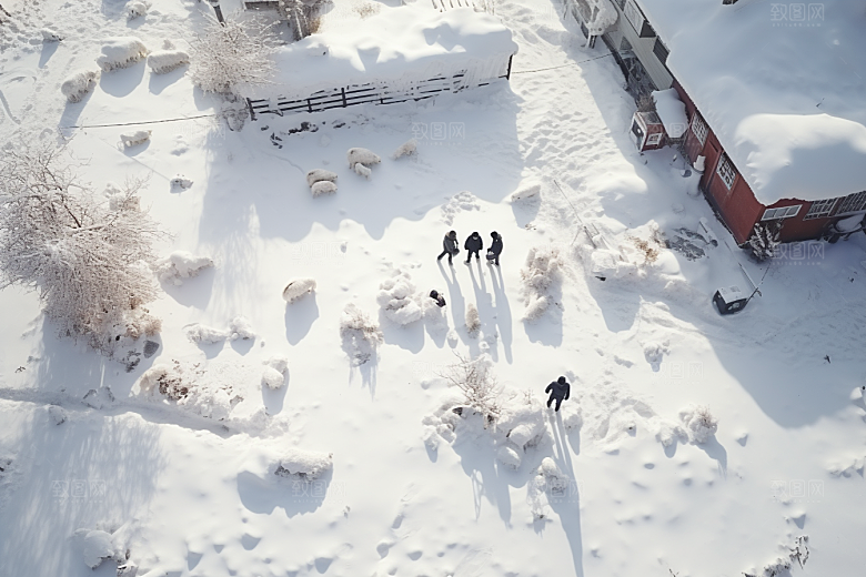 东北雪乡雪景旅游素材