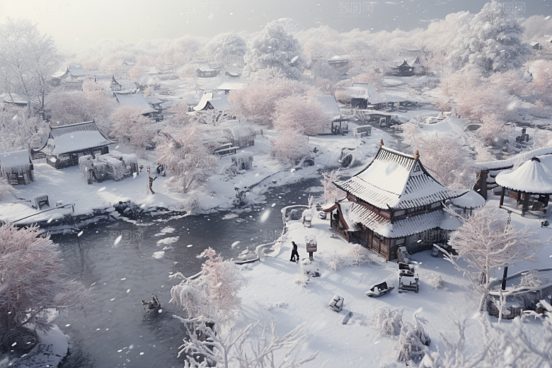 东北雪乡高清北方素材