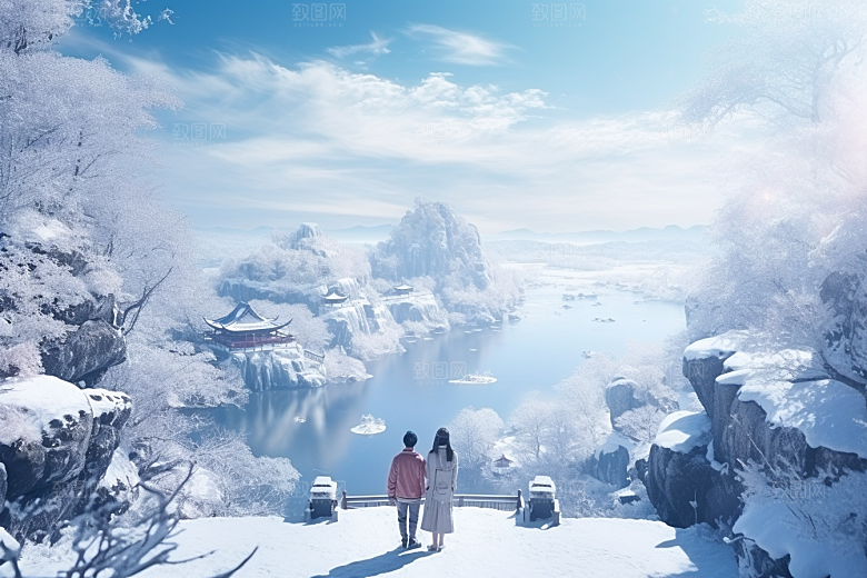 东北雪乡风光景区素材