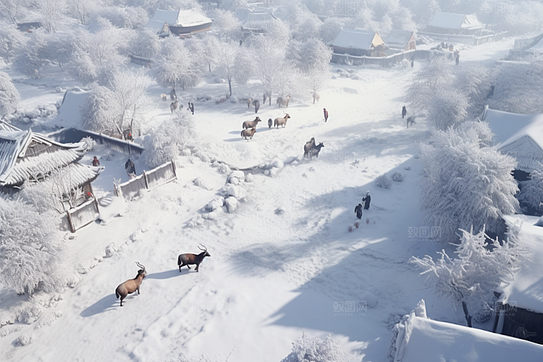 东北雪乡大雪高清素材