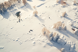 东北雪乡大雪高清素材