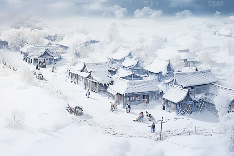 东北雪乡旅游大雪素材